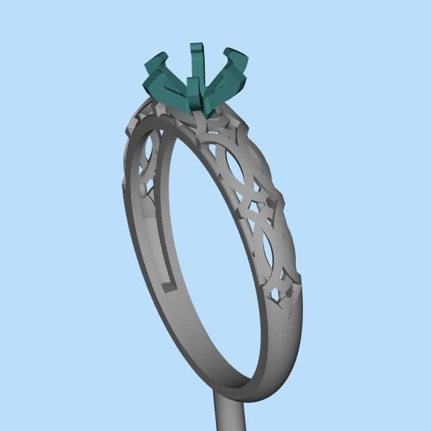 Solitaire Wedding Engagement Women Diamond Ring  3dm stl  3D print model_36