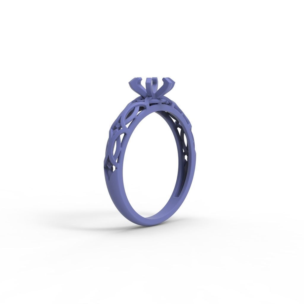 Solitaire Wedding Engagement Women Diamond Ring  3dm stl  3D print model_18