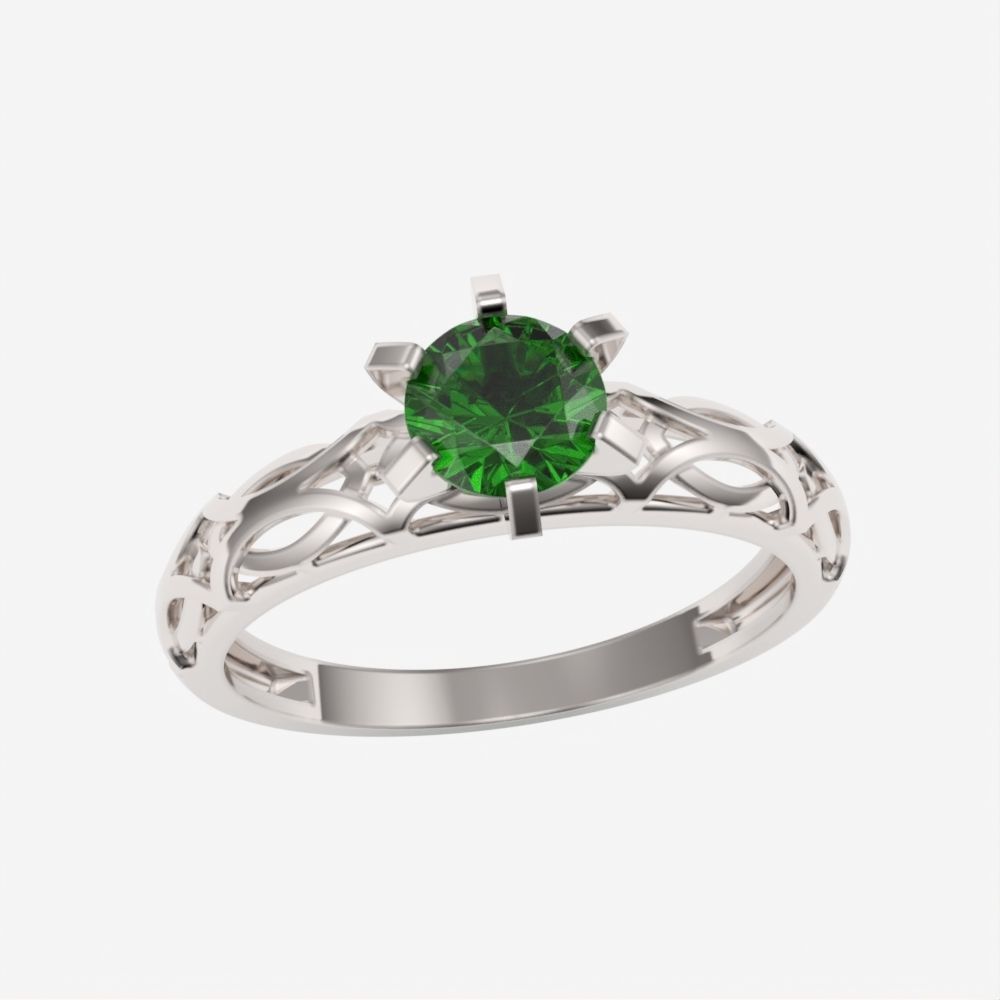 Solitaire Wedding Engagement Women Diamond Ring  3dm stl  3D print model_15