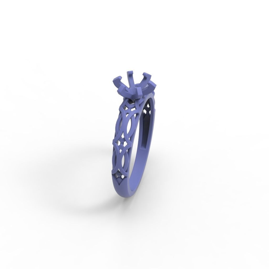 Solitaire Wedding Engagement Women Diamond Ring  3dm stl  3D print model_19