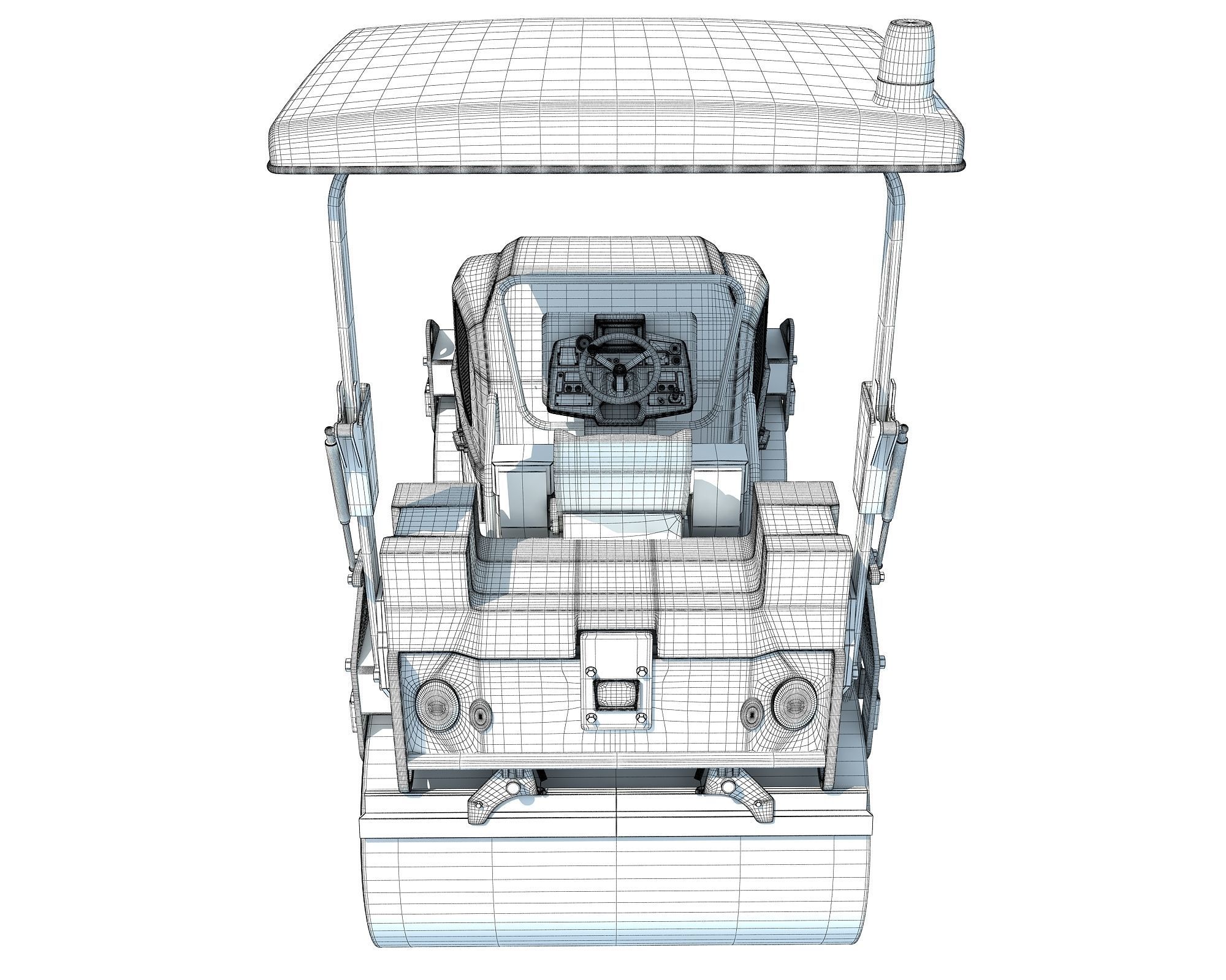Tandem Vibratory Road Roller 3D model_12