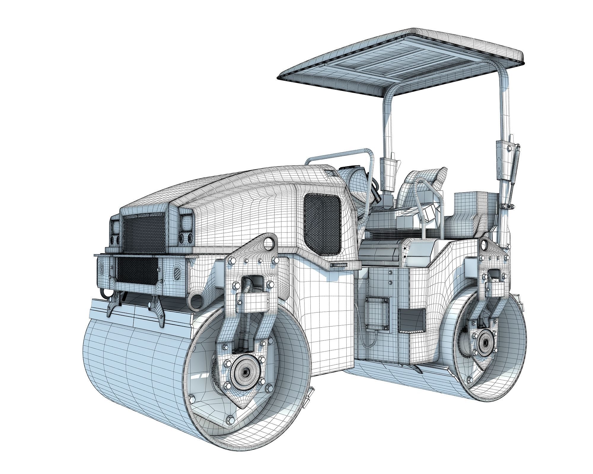 Tandem Vibratory Road Roller 3D model_10