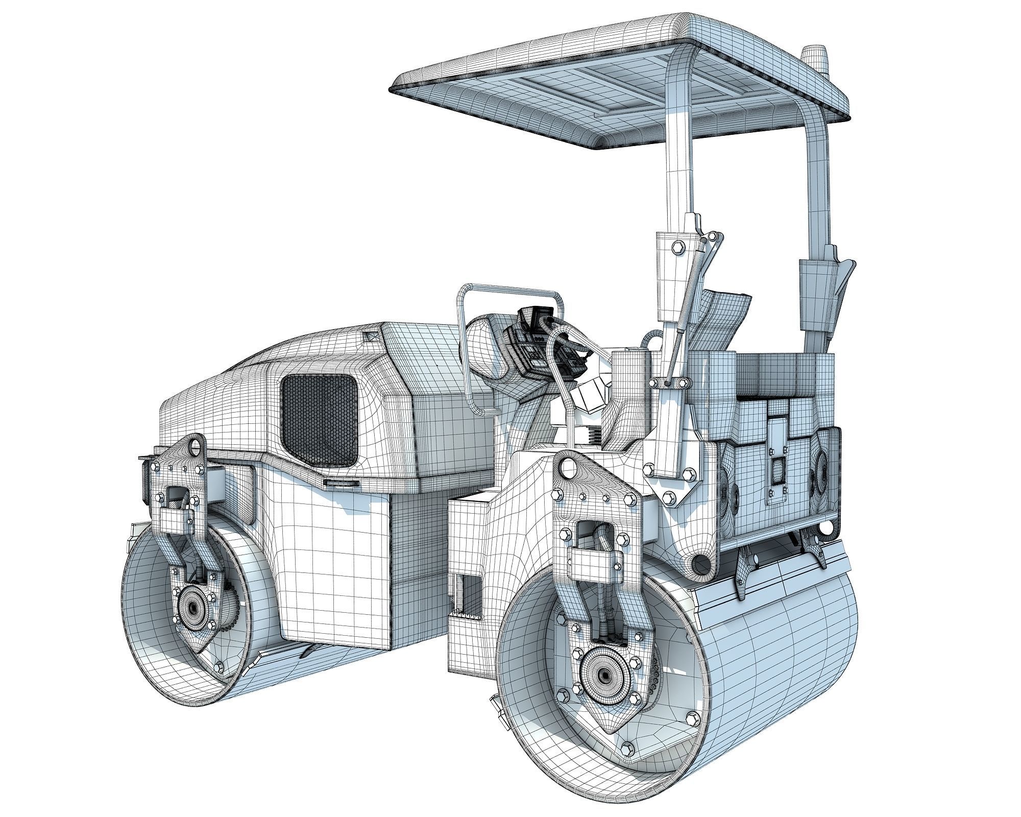 Tandem Vibratory Road Roller 3D model_11