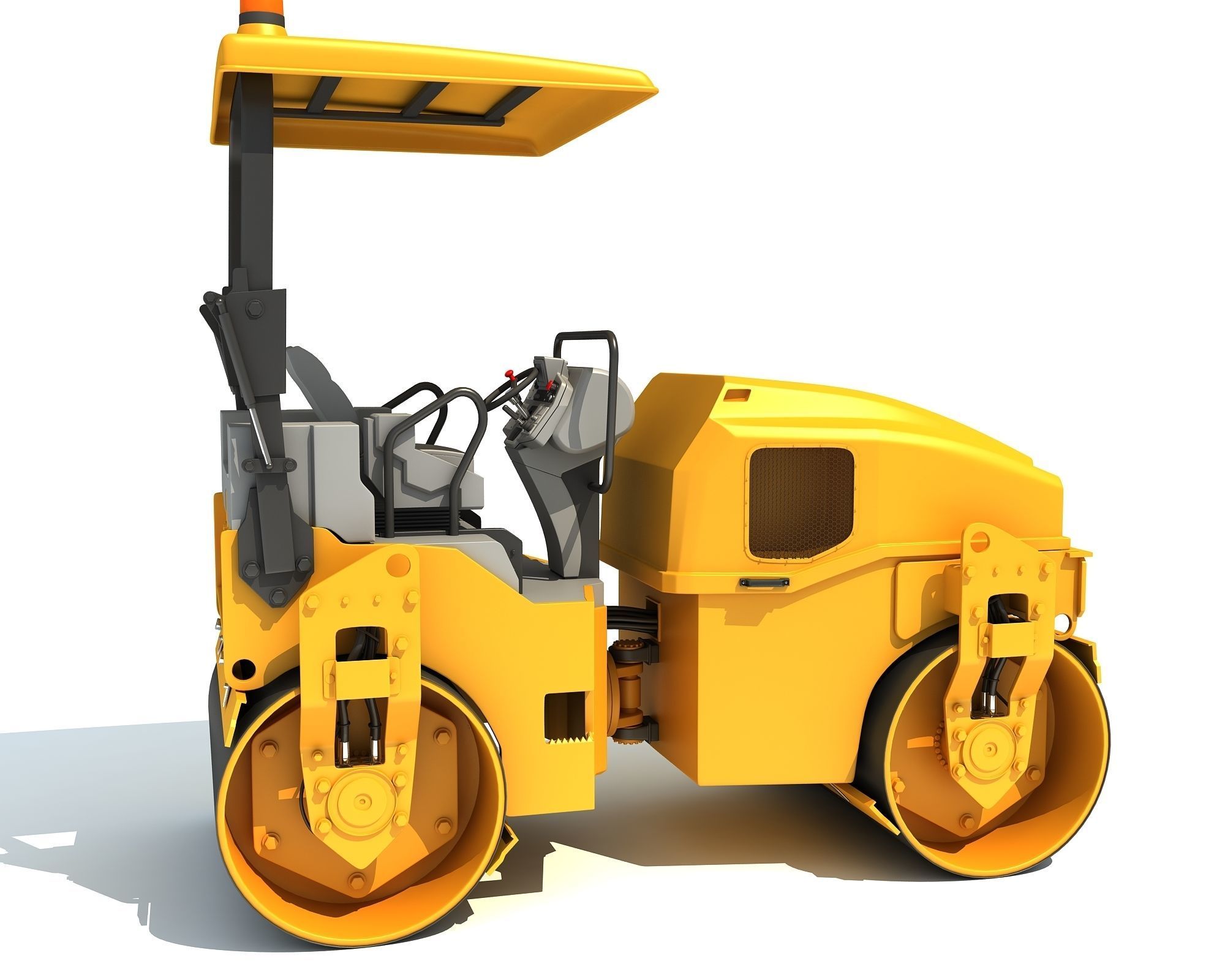 Tandem Vibratory Road Roller 3D model_6