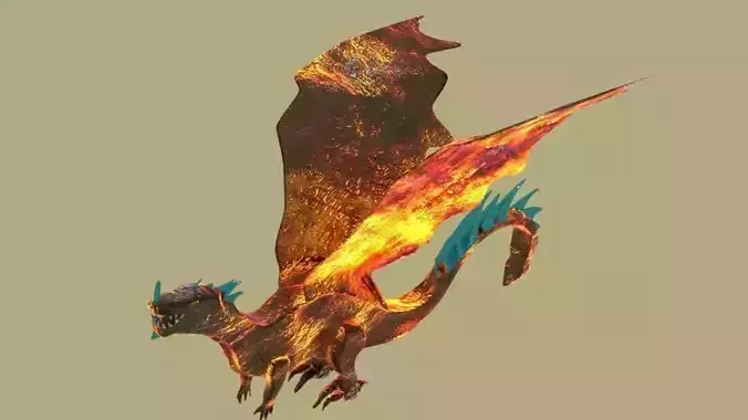 3D Lava Fantasy Dragon