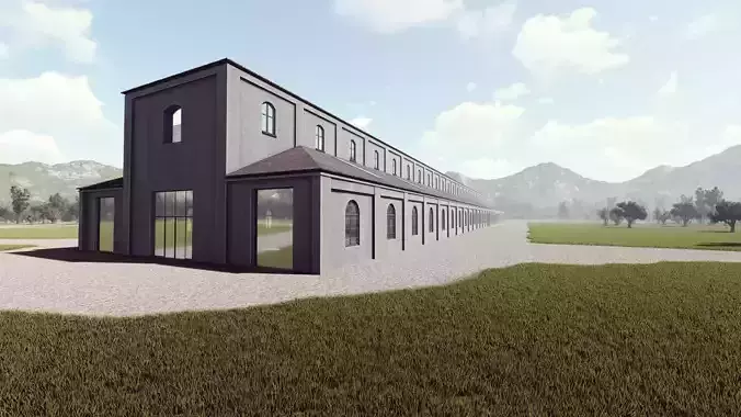 Detailed Building  Exterior 3Dsmax - Revit