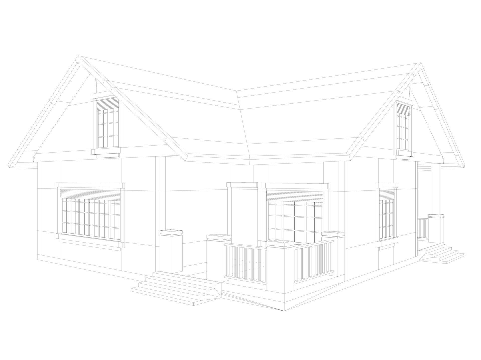  Five House Collection 3D model_21