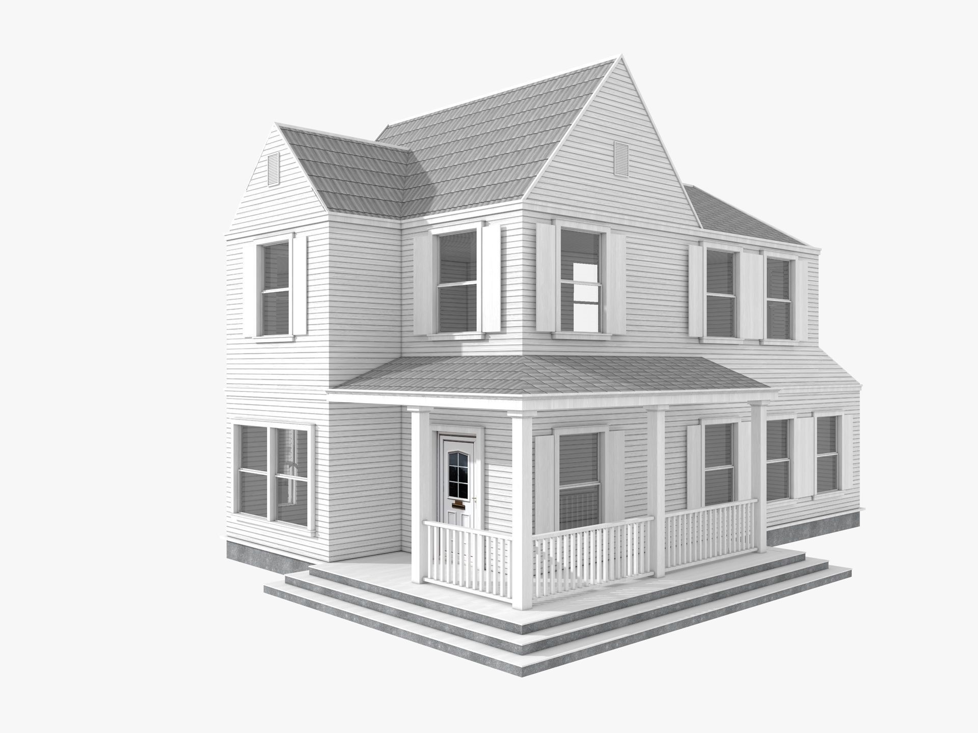  Five House Collection 3D model_7