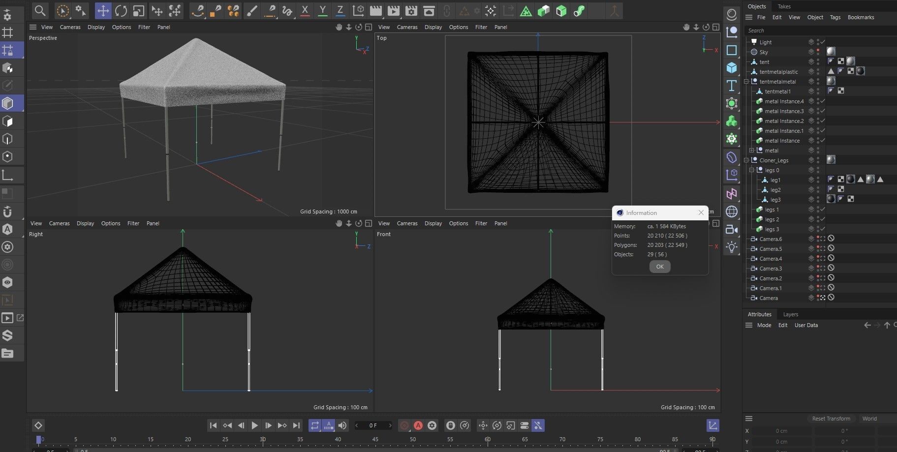 Tent 4x4 3D model_15