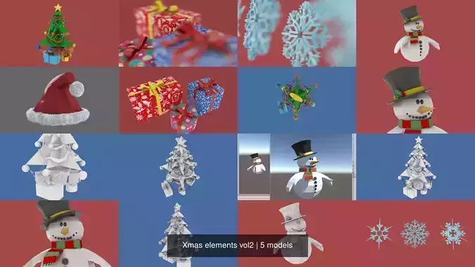 Xmas elements vol2 3D Model Collection