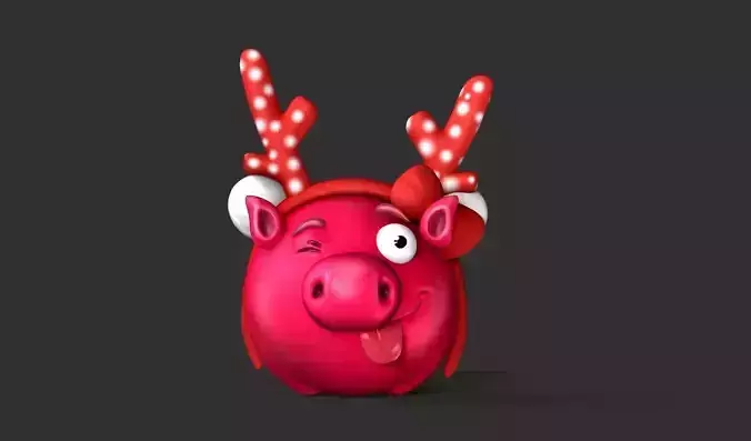 Pig Fanart Xmas Free 3D print model