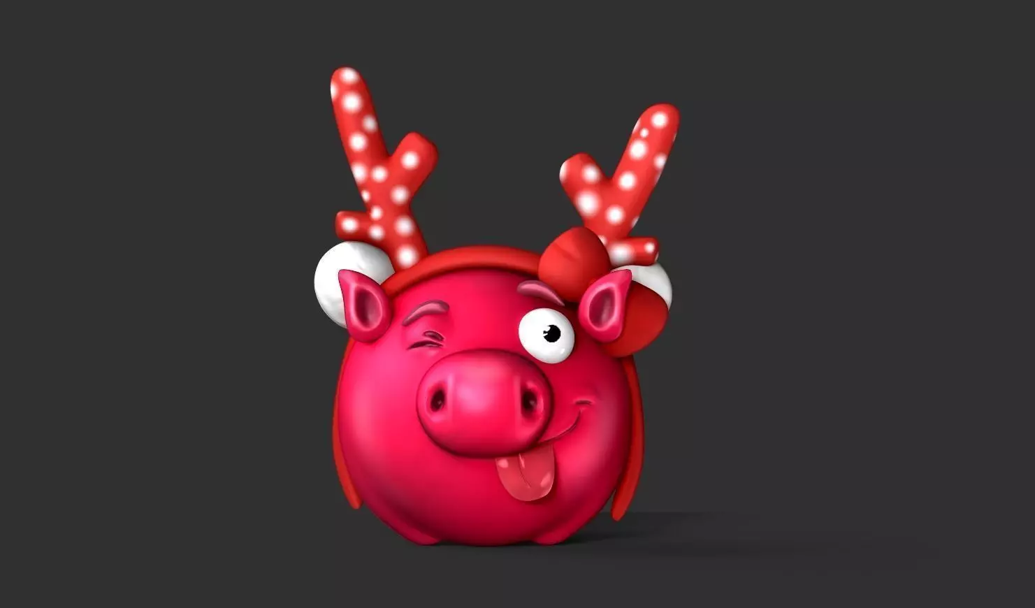 Pig Fanart Xmas Free 3D print model