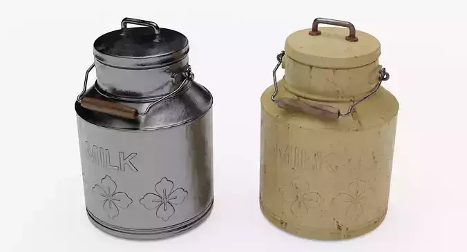 Milk Can Low-poly 3D model