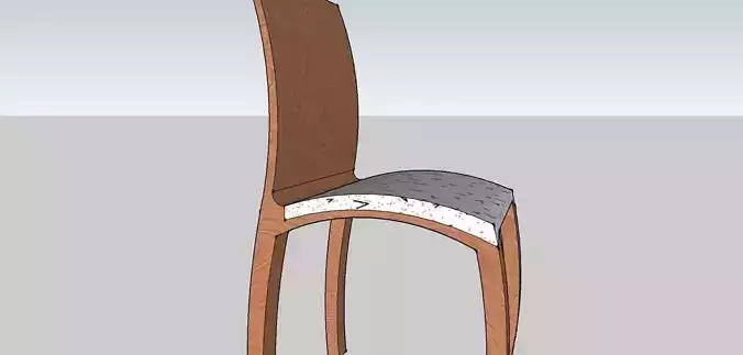 chair with wooden seat and back