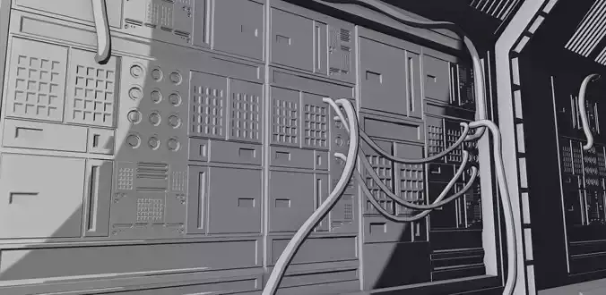 hi tech sci-fi spaceship sleeping chambers and pods