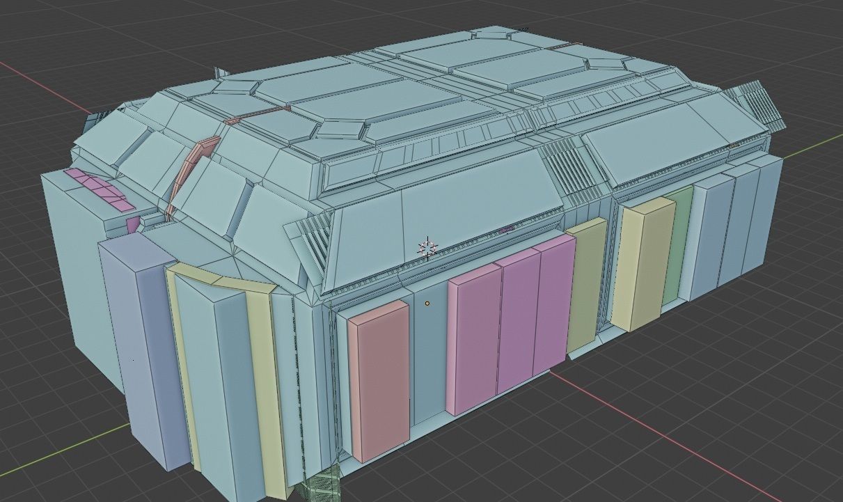 hi tech sci-fi spaceship sleeping chambers and pods Low-poly 3D model_17