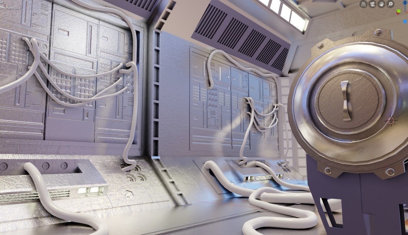 hi tech sci-fi spaceship sleeping chambers and pods Low-poly 3D model_7