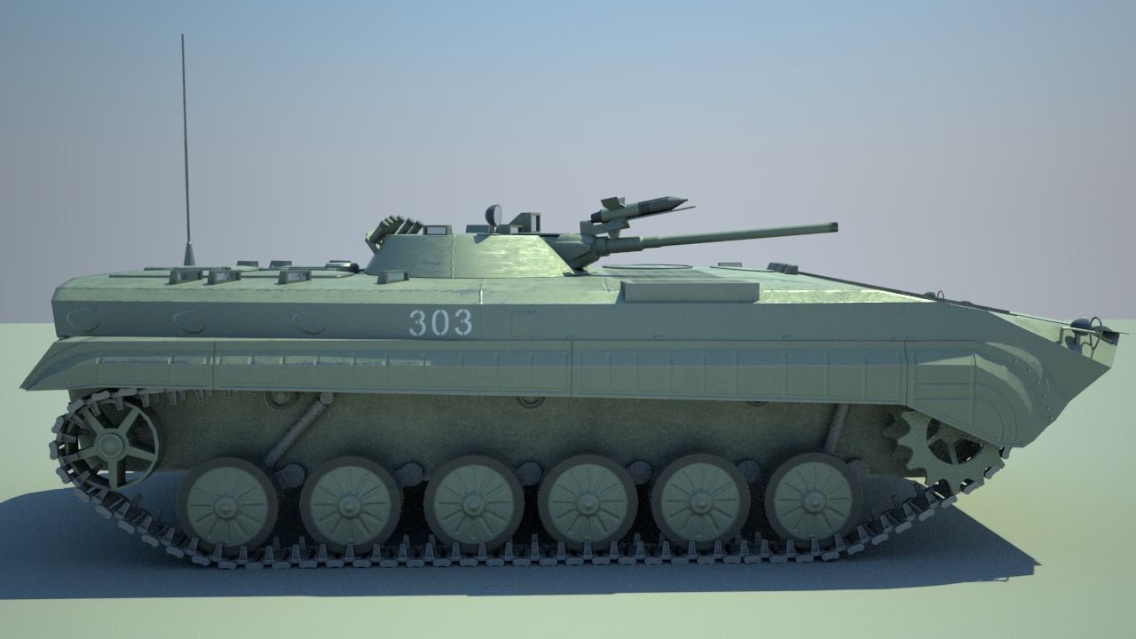 BMP-1 soviet armored IFV - russian armored IFV Low-poly 3D model_2