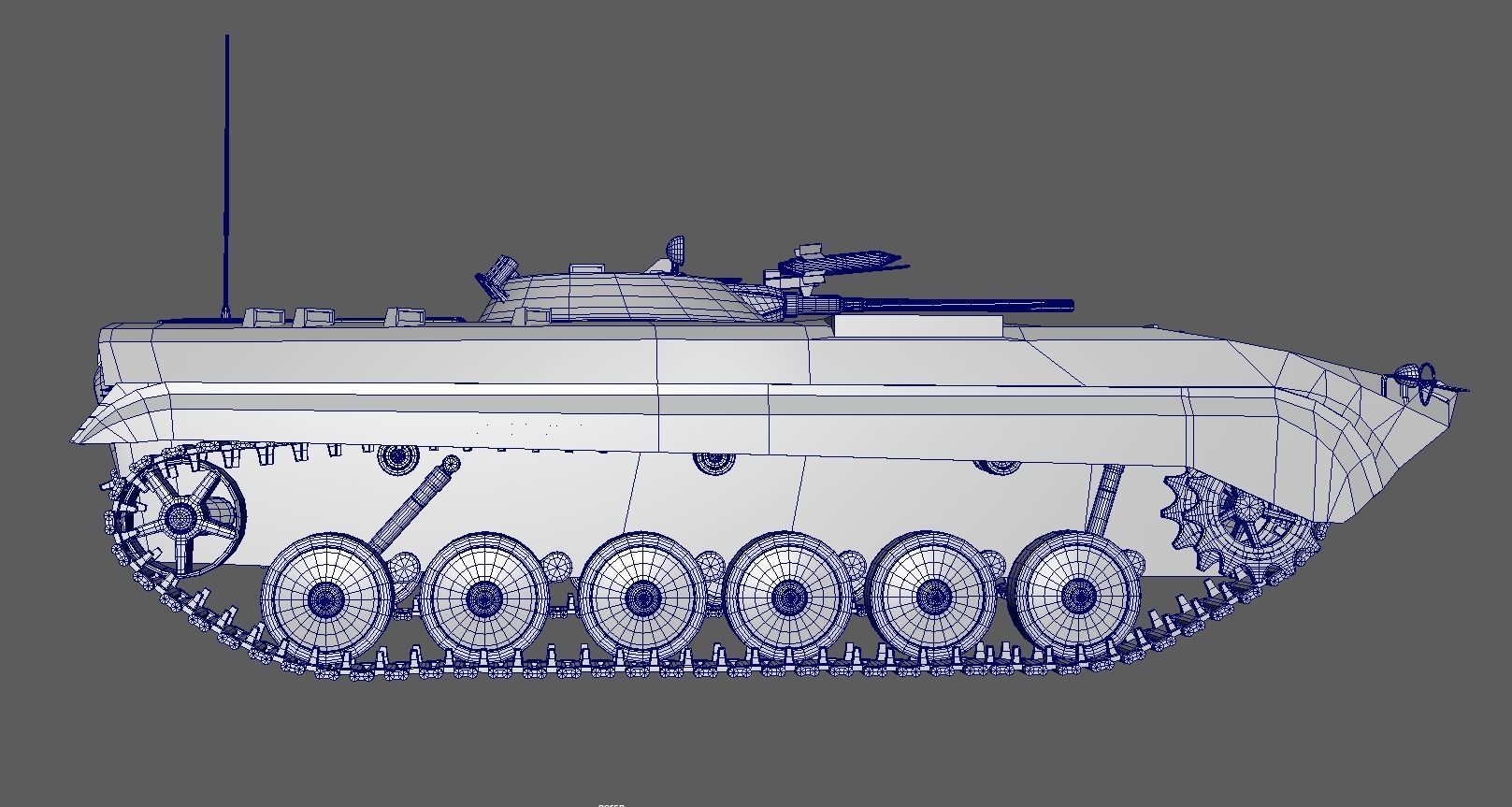 BMP-1 soviet armored IFV - russian armored IFV Low-poly 3D model_4