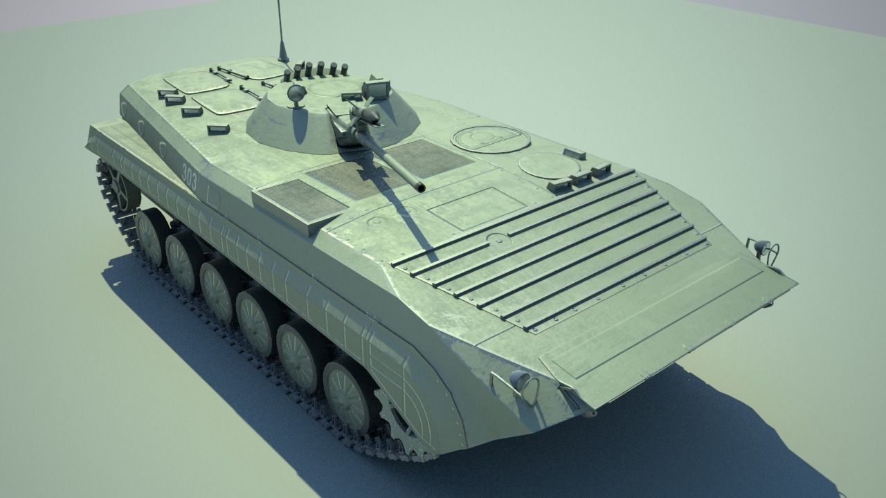 BMP-1 soviet armored IFV - russian armored IFV Low-poly 3D model_1