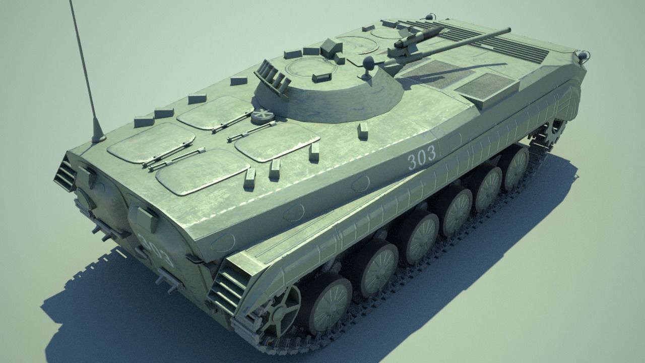 BMP-1 soviet armored IFV - russian armored IFV Low-poly 3D model_3