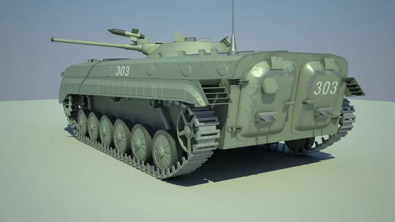 BMP-1 soviet armored IFV - russian armored IFV Low-poly 3D model_0