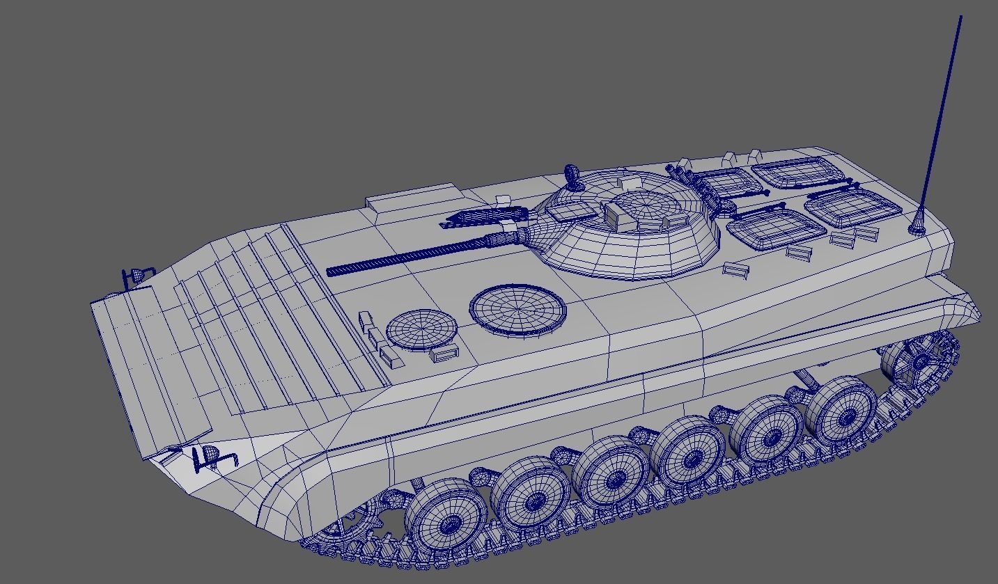 BMP-1 soviet armored IFV - russian armored IFV Low-poly 3D model_5