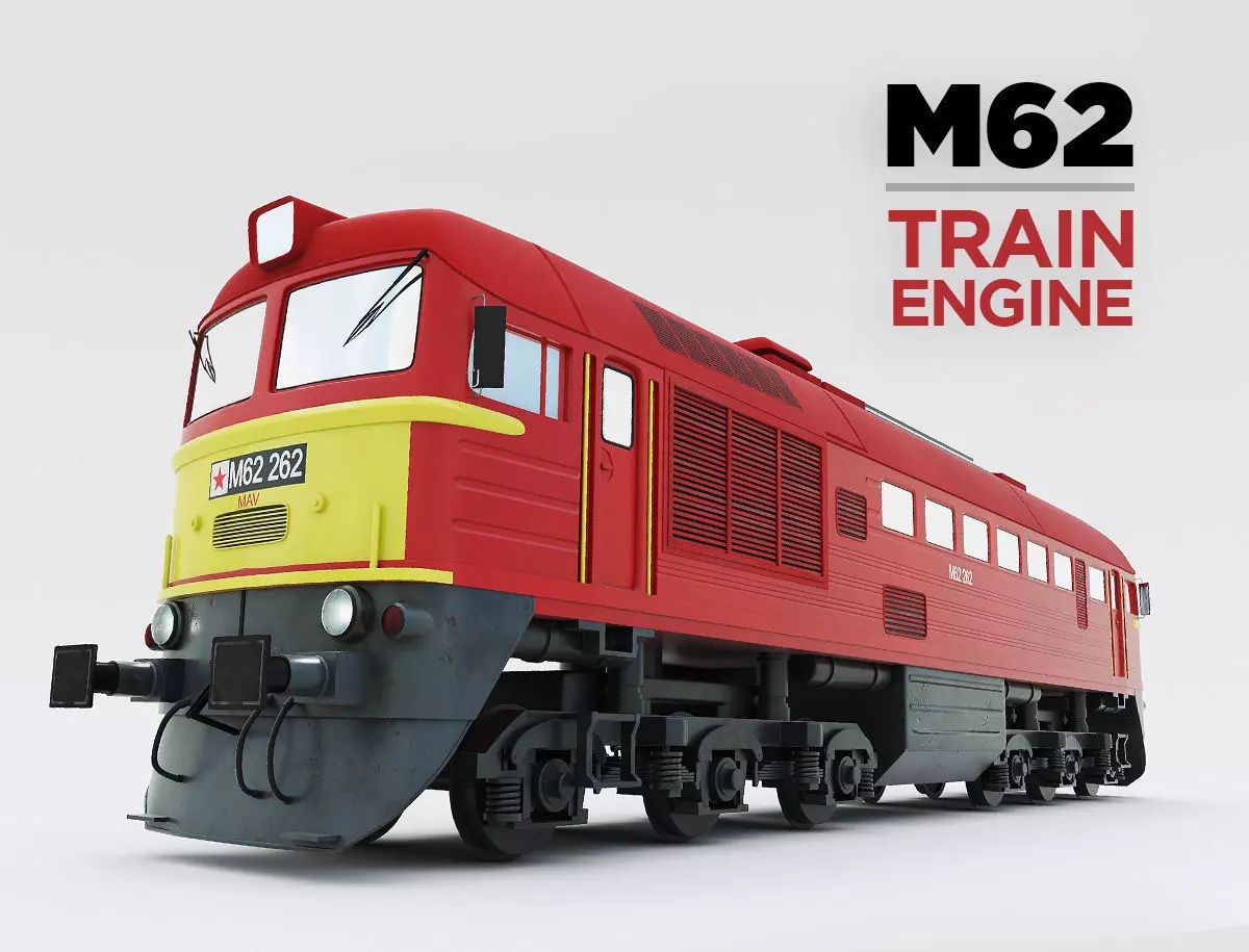 Diesel locomotive m62 3D model