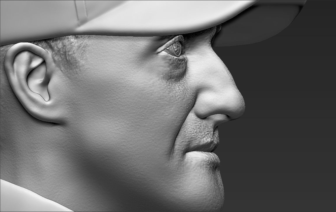 Michael Schumacher bust 3D printing ready stl obj formats 3D print model_26