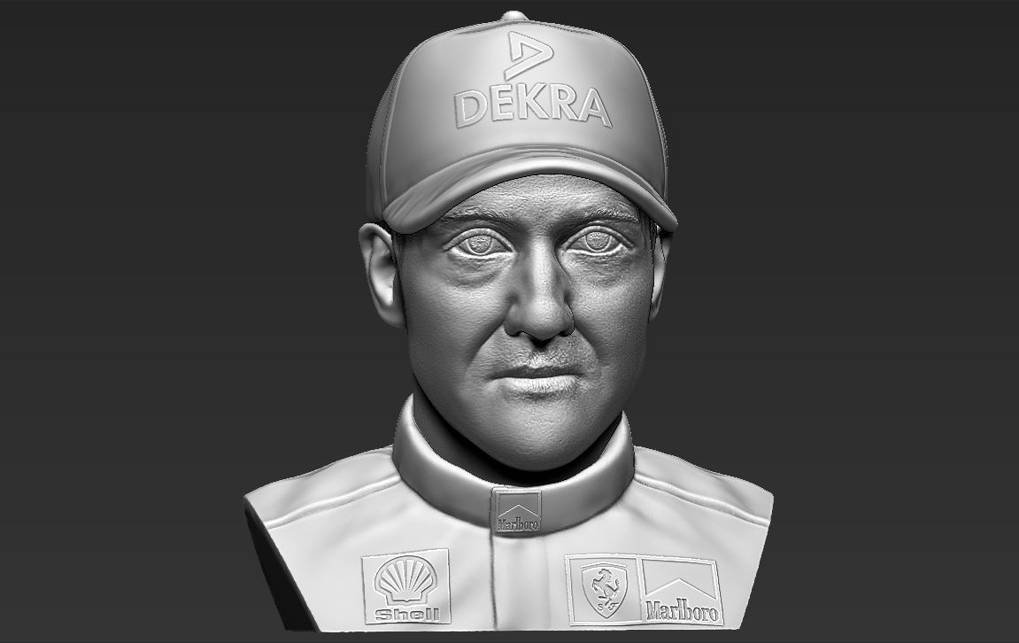 Michael Schumacher bust 3D printing ready stl obj formats 3D print model_12