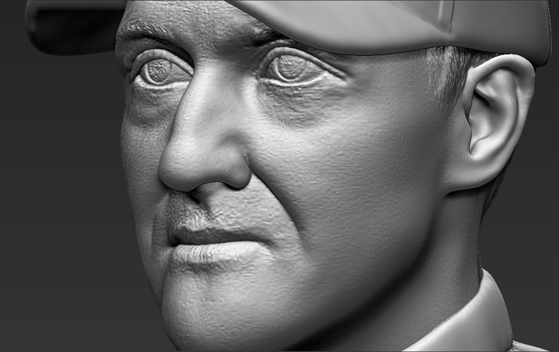 Michael Schumacher bust 3D printing ready stl obj formats 3D print model_23