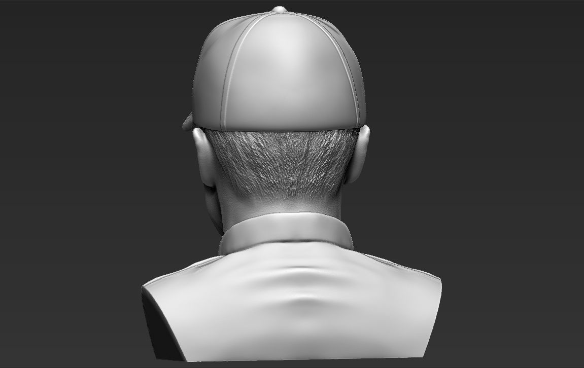 Michael Schumacher bust 3D printing ready stl obj formats 3D print model_6