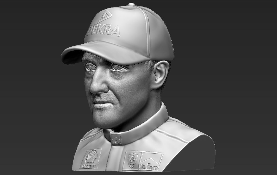 Michael Schumacher bust 3D printing ready stl obj formats 3D print model_2