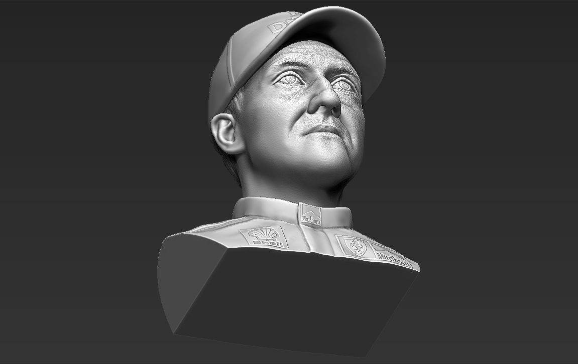 Michael Schumacher bust 3D printing ready stl obj formats 3D print model_17
