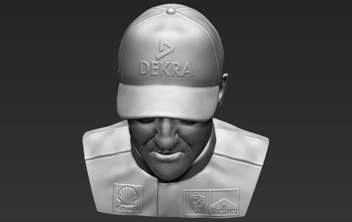 Michael Schumacher bust 3D printing ready stl obj formats 3D print model_15