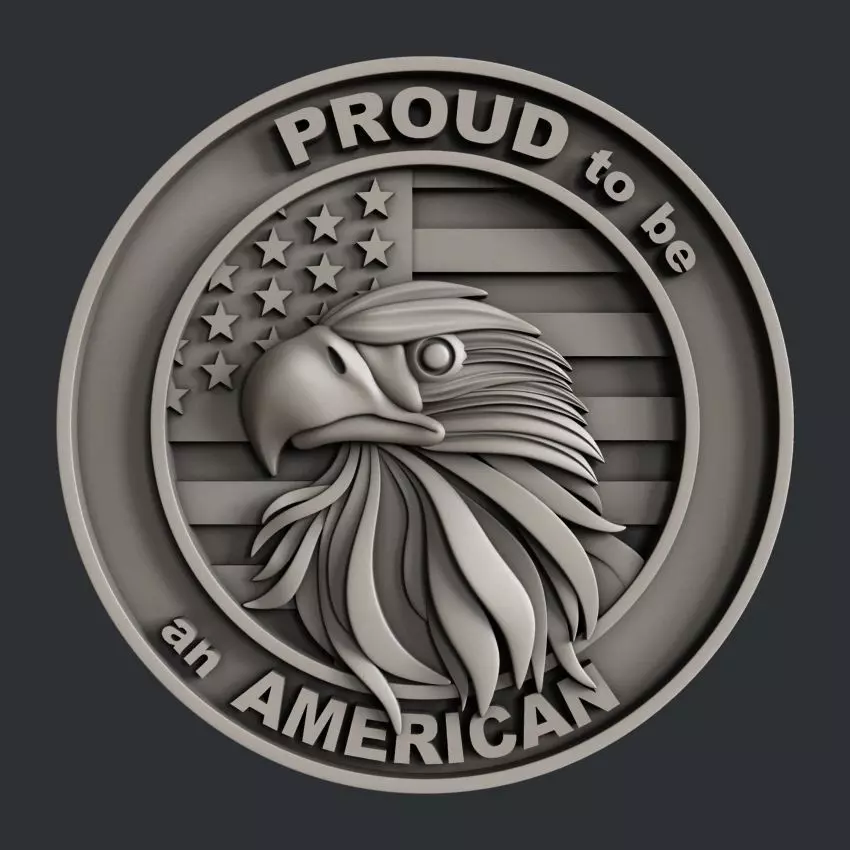 3d STL models for CNC router Proud to be American 3D model_0