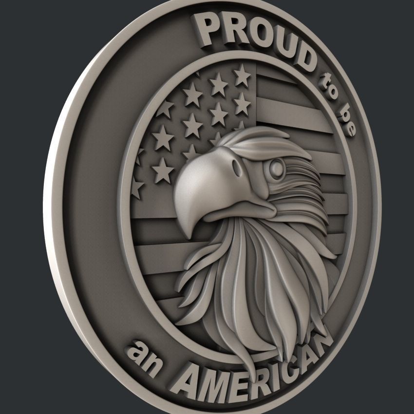 3d STL models for CNC router Proud to be American 3D model_1