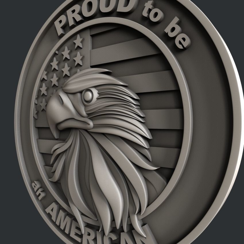 3d STL models for CNC router Proud to be American 3D model_2