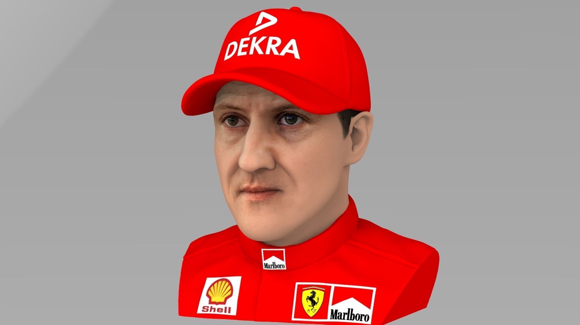 Michael Schumacher bust ready for full color 3D printing 3D print model_2