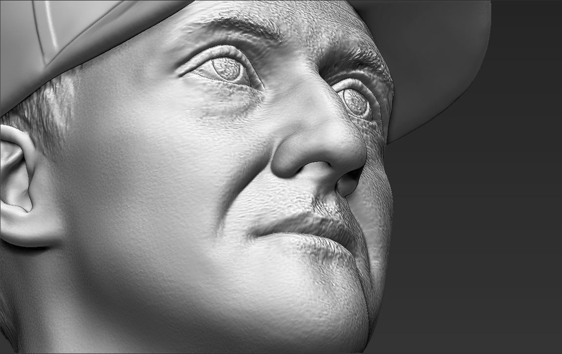 Michael Schumacher bust ready for full color 3D printing 3D print model_49