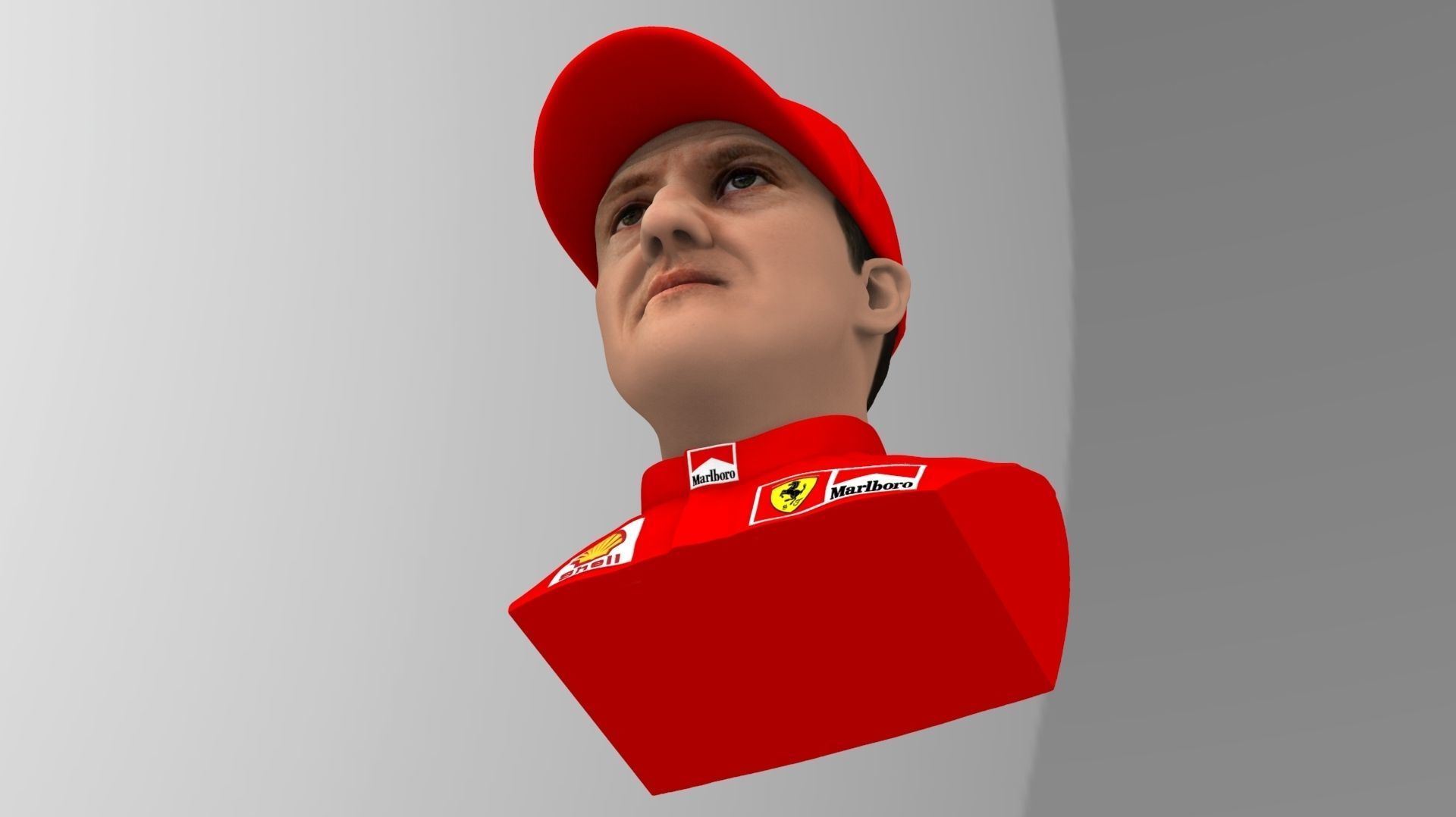 Michael Schumacher bust ready for full color 3D printing 3D print model_16