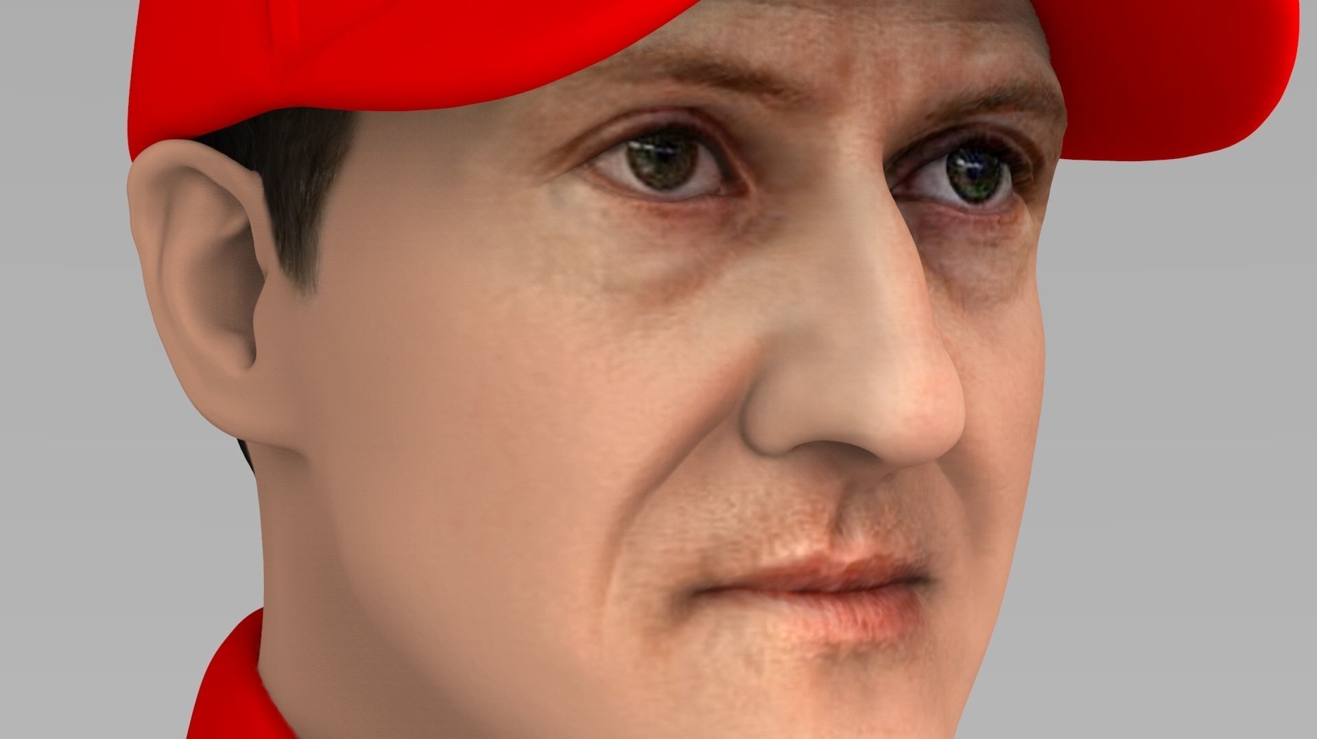 Michael Schumacher bust ready for full color 3D printing 3D print model_14
