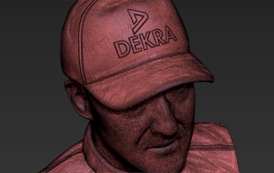 Michael Schumacher bust ready for full color 3D printing 3D print model_53