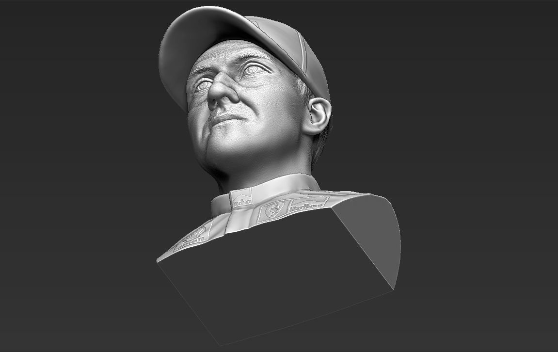 Michael Schumacher bust ready for full color 3D printing 3D print model_43