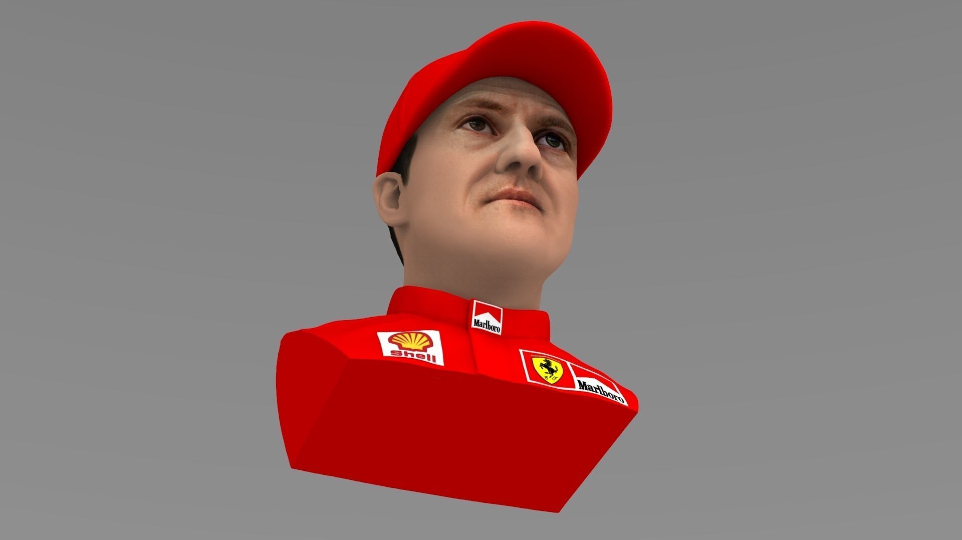 Michael Schumacher bust ready for full color 3D printing 3D print model_15