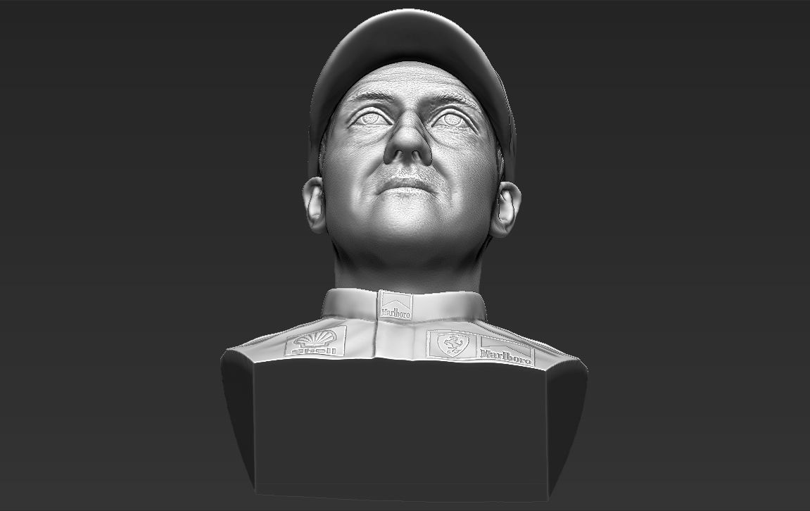 Michael Schumacher bust ready for full color 3D printing 3D print model_42