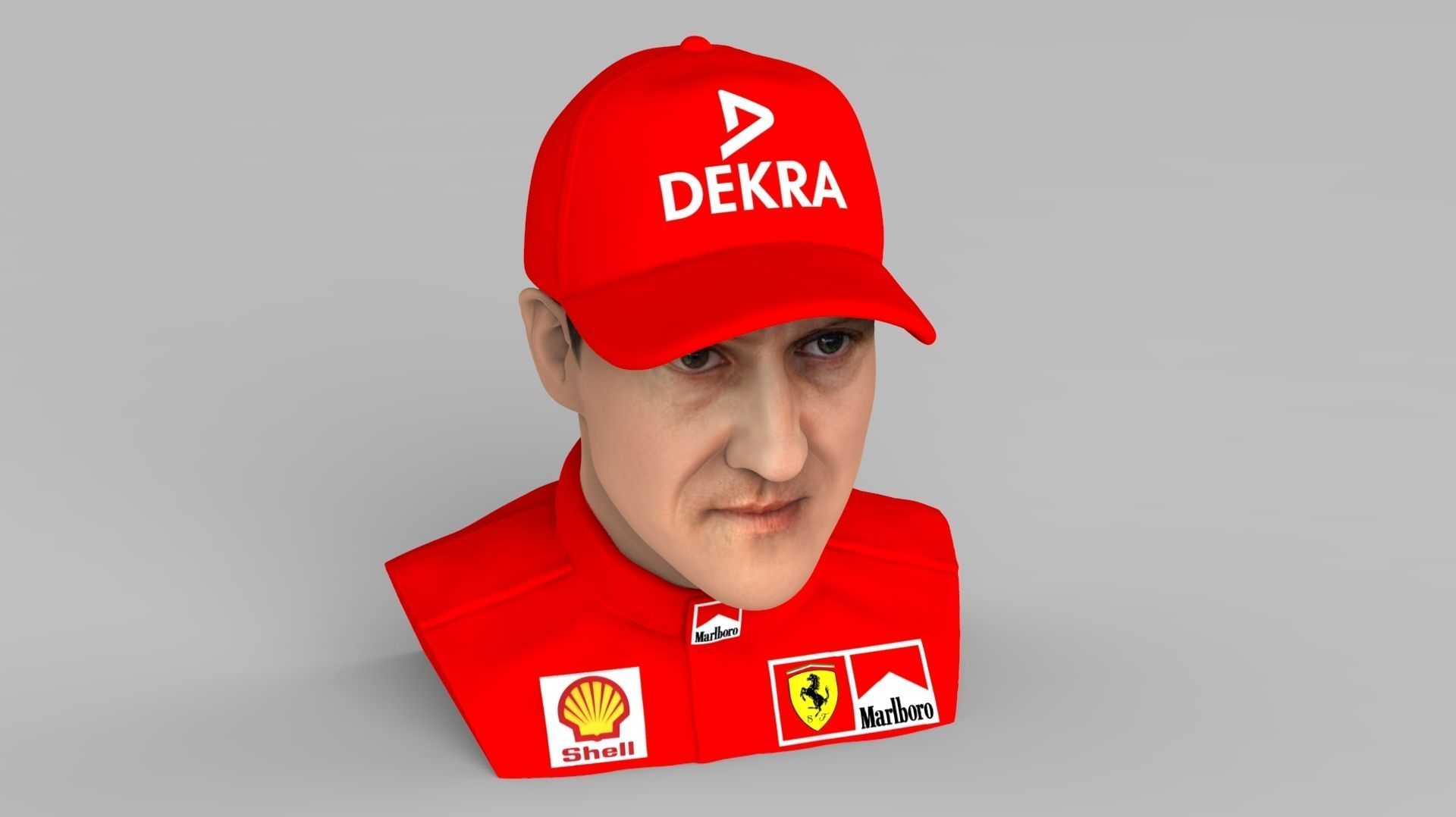Michael Schumacher bust ready for full color 3D printing 3D print model_10