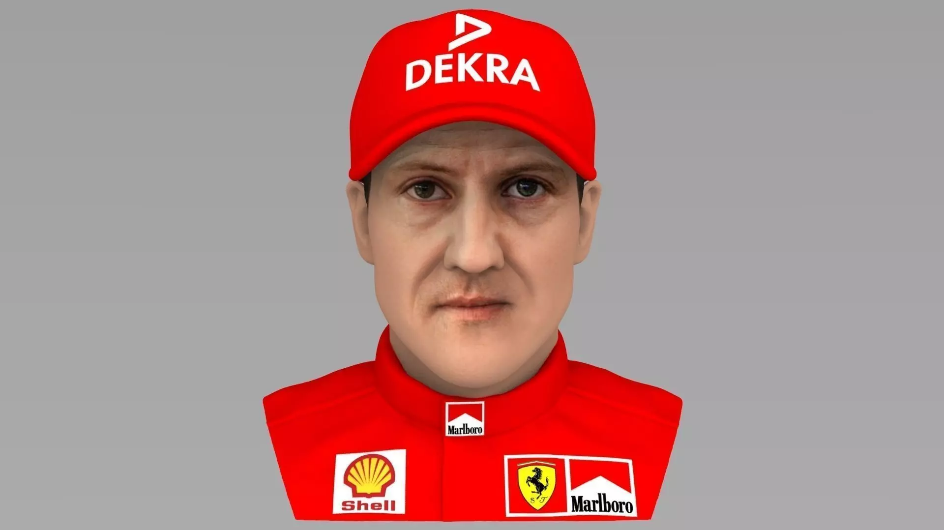 Michael Schumacher bust ready for full color 3D printing 3D print model_0