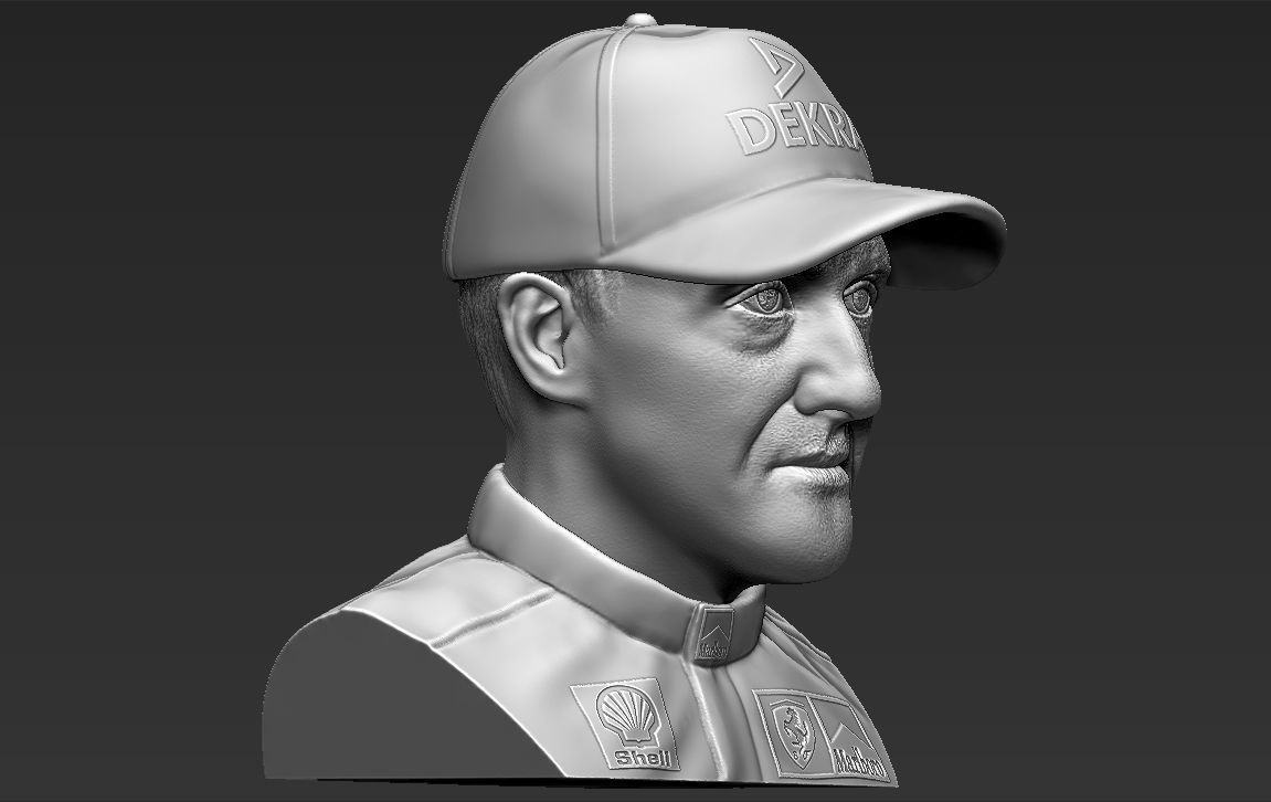 Michael Schumacher bust ready for full color 3D printing 3D print model_34