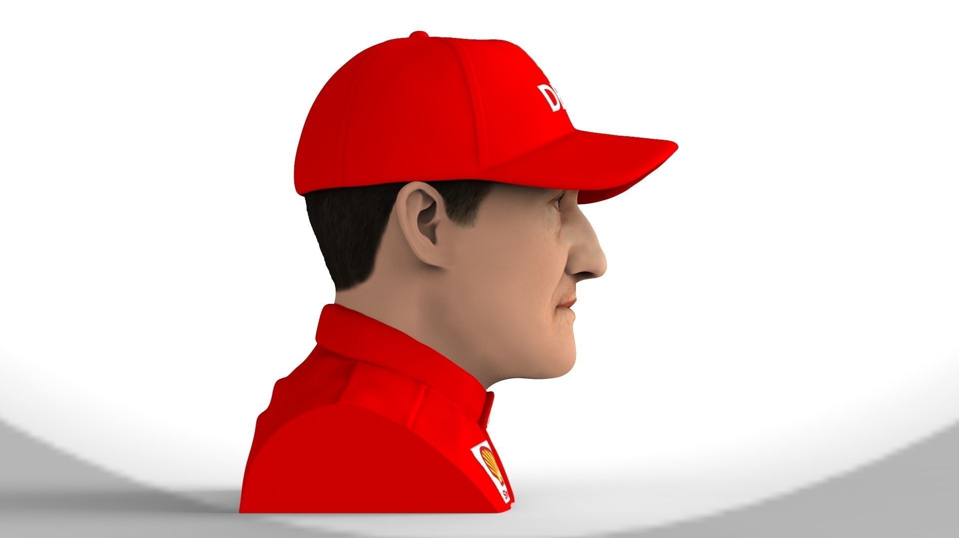 Michael Schumacher bust ready for full color 3D printing 3D print model_7